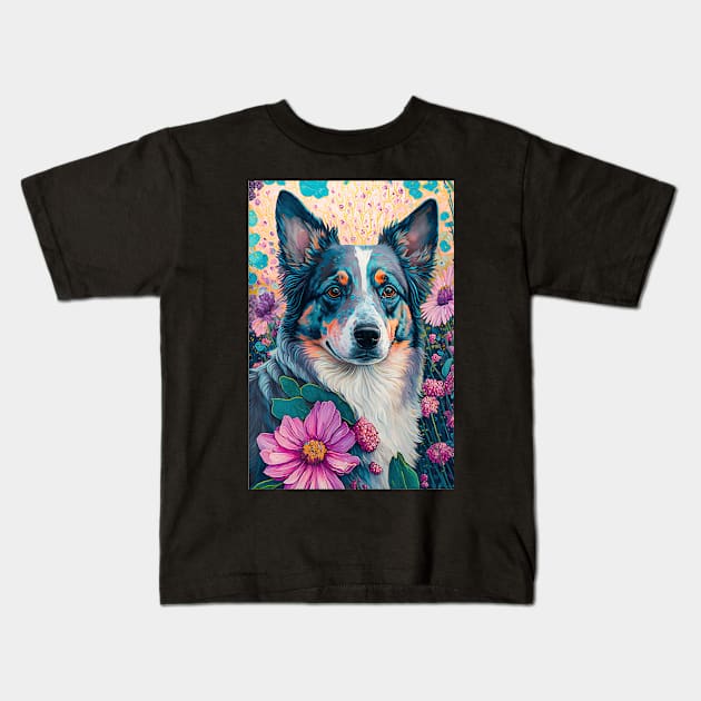 Blue Heeler Oil Painting For Blue Heeler moms, Blue Heeler dads, and Blue Heeler  owners Kids T-Shirt by OhElla